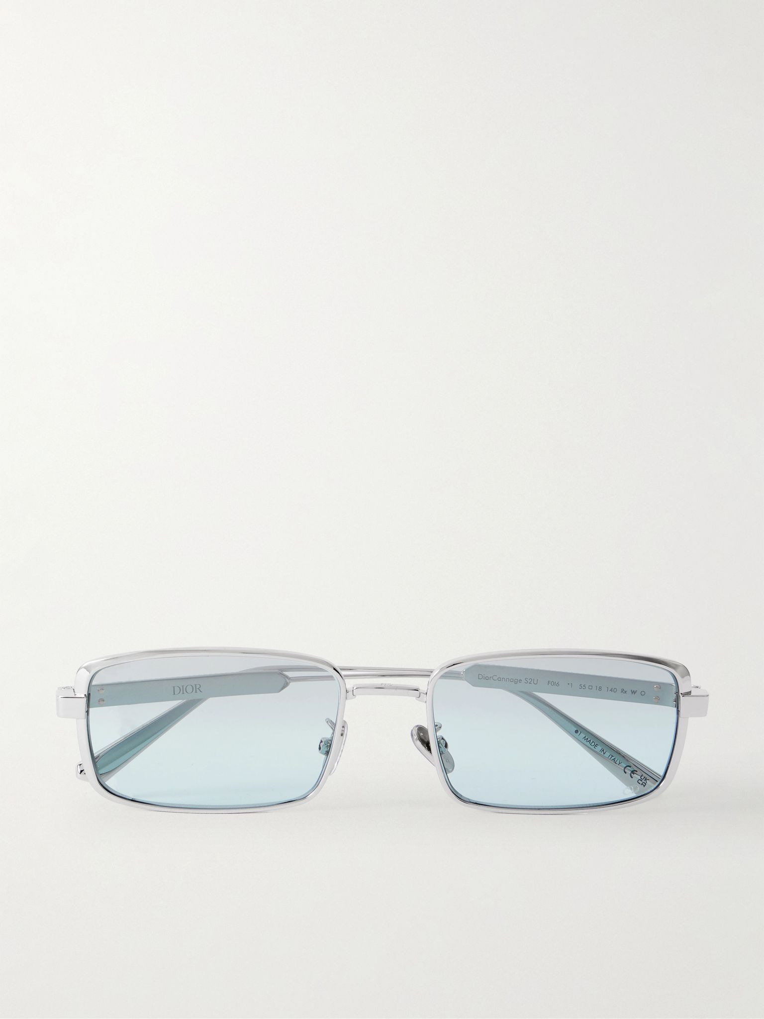 DiorCannage S2U rectangular-frame silver-tone sunglasses Silver - 1