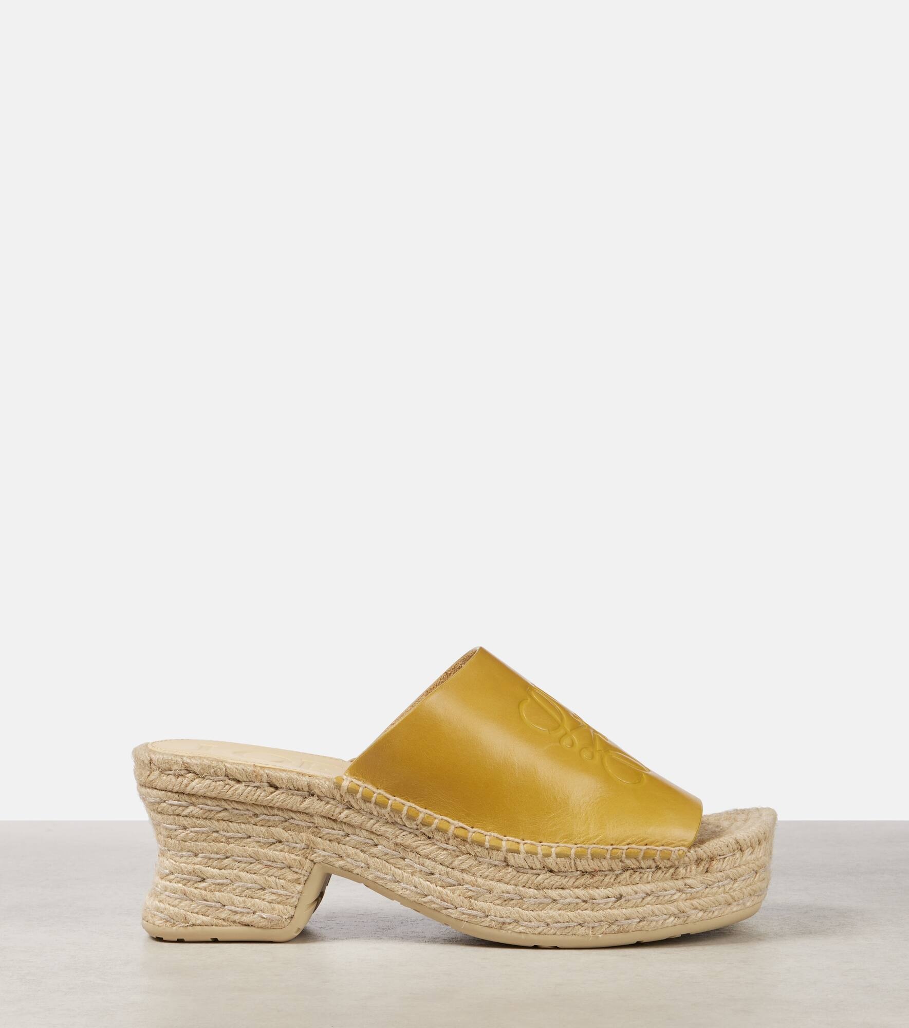 Petal Anagram leather espadrille wedges - 4