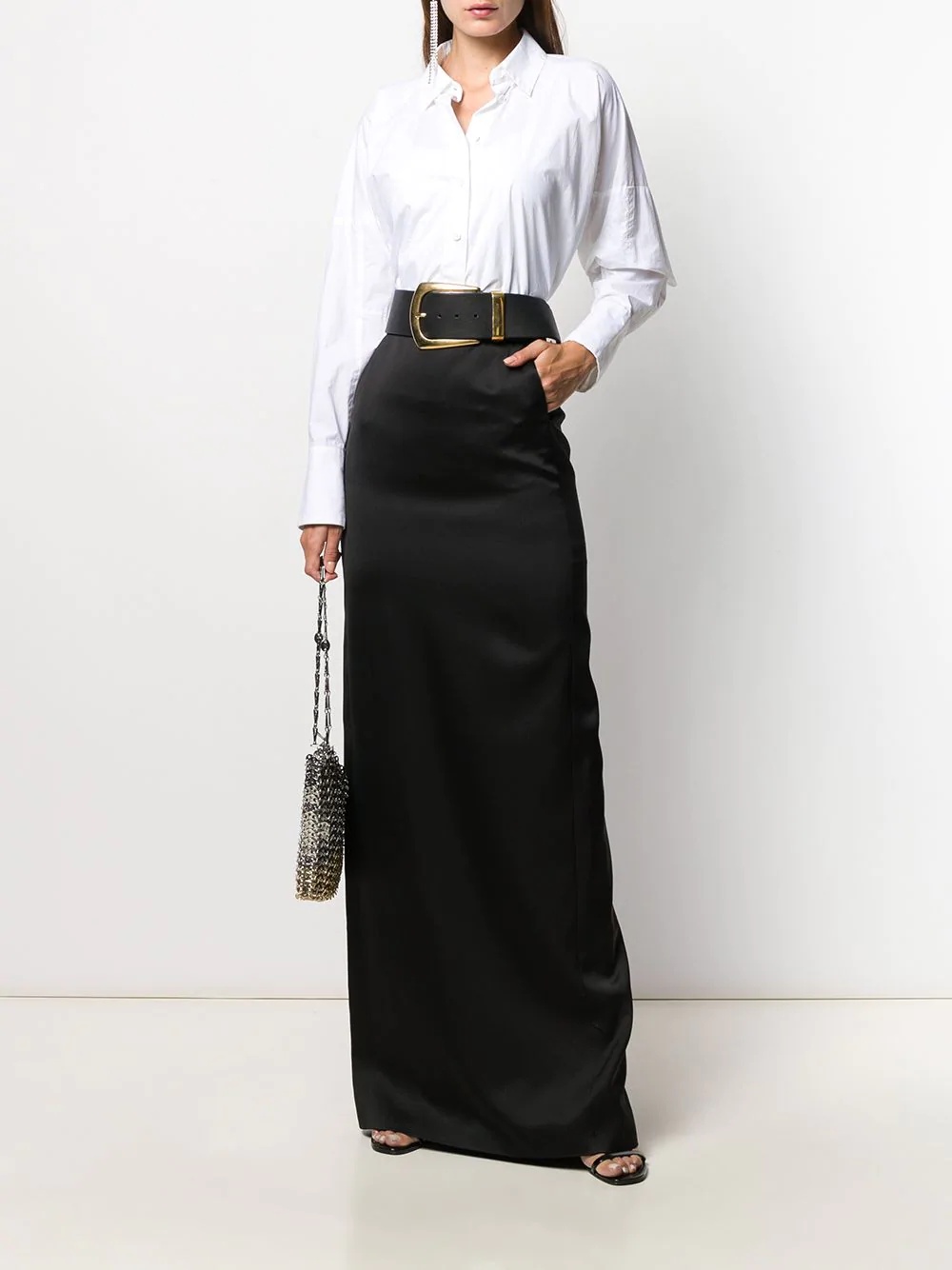 long fitted straight skirt - 2