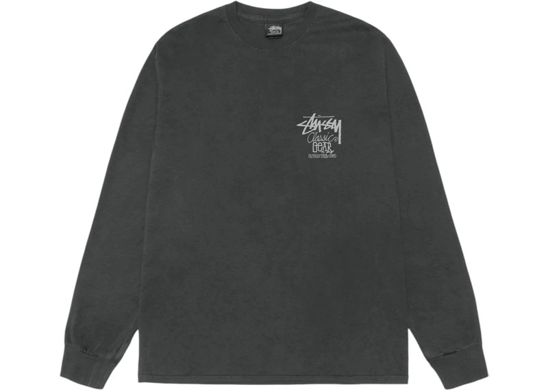 Stüssy Stussy Classic Gear L/S Pigment Dyed Tee Black outlook