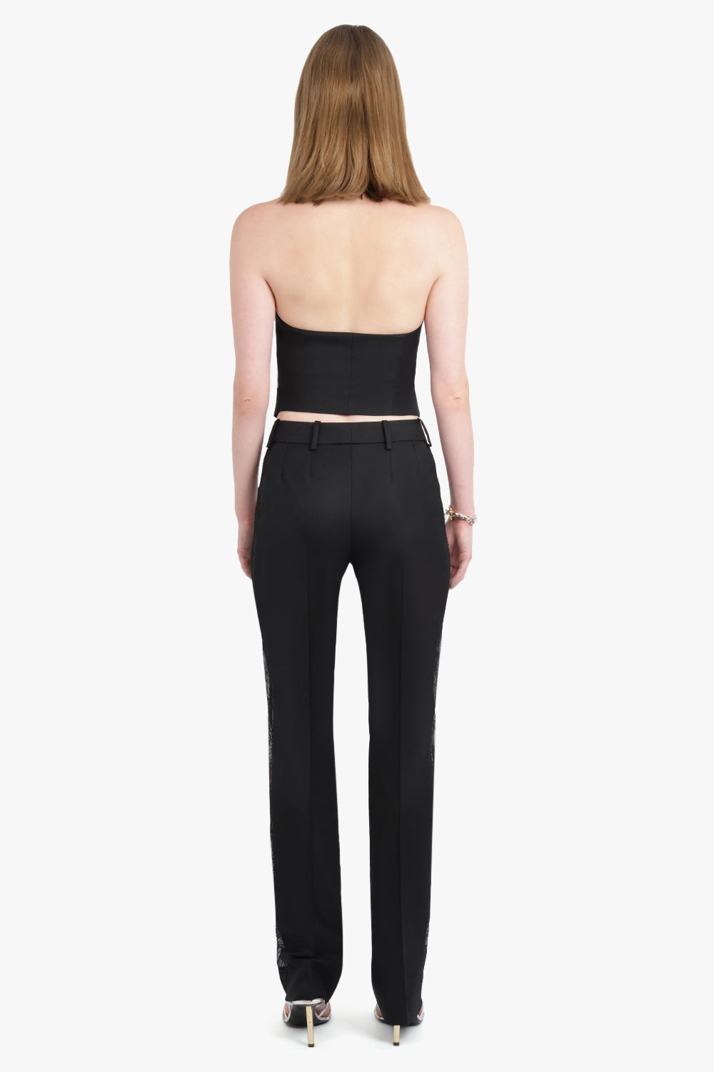 LACE SIDE PANEL STRAIGHT LEG PANT | BLACK - 5