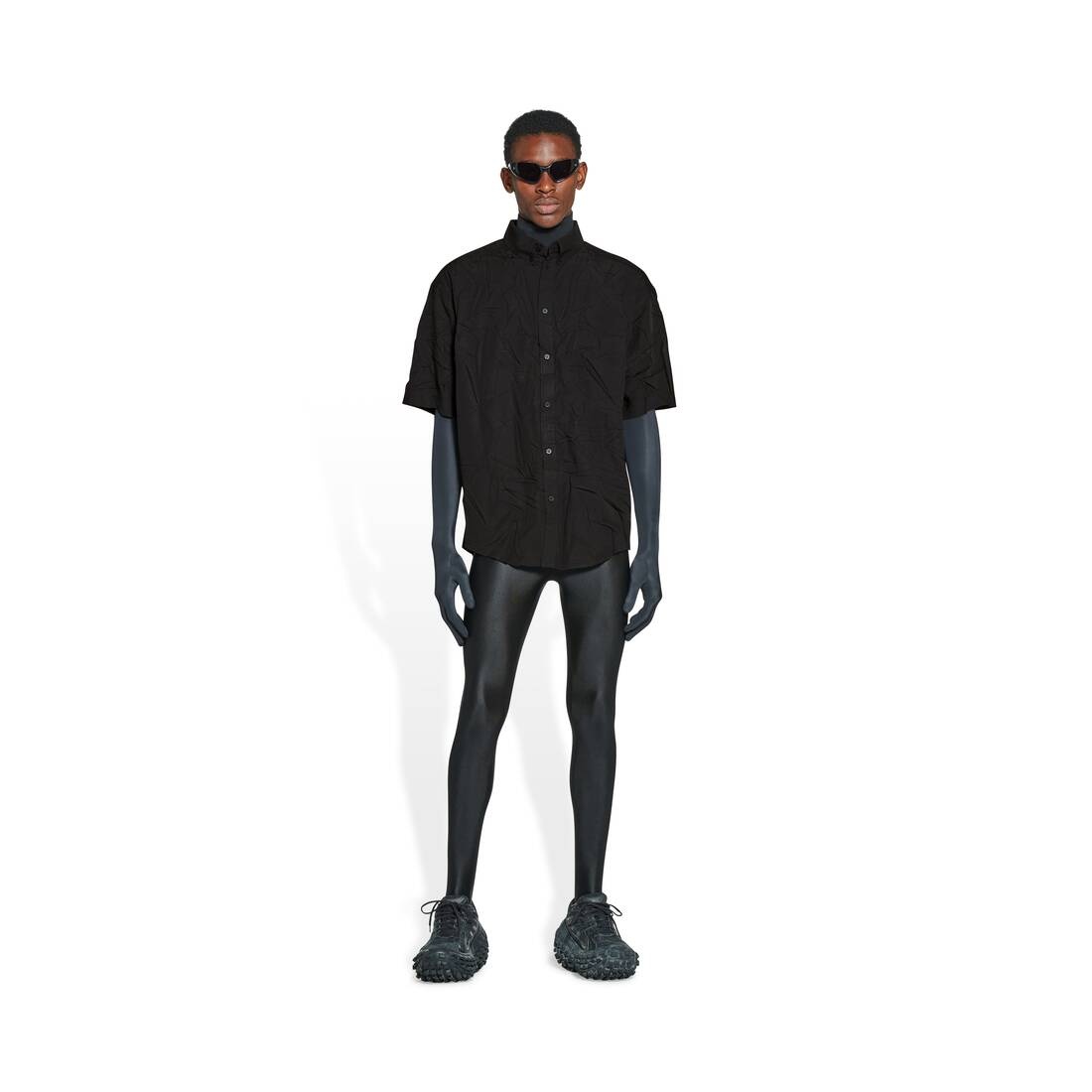 Men's Licence Short Sleeve Shirt Large Fit in Black - 2