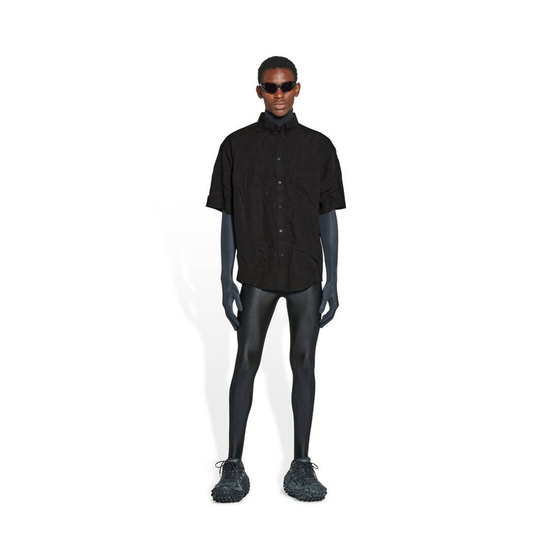 BALENCIAGA Men's Licence Short Sleeve Shirt Large Fit in Black outlook