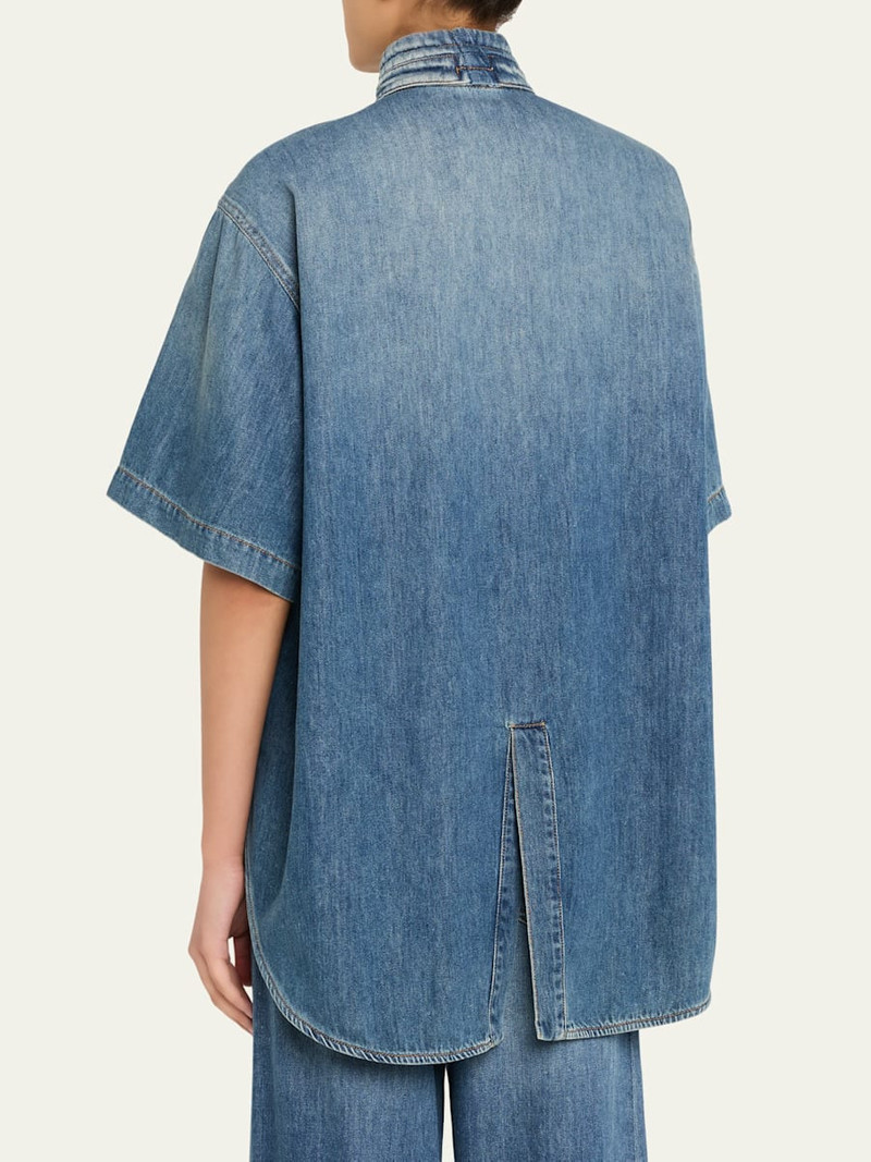 Roberta Short-Sleeve Denim Shirt 3