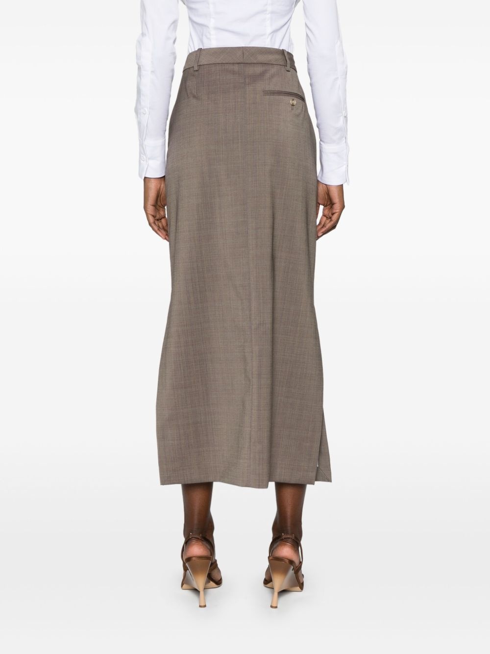 tailored virgin wool pencil skirt - 4
