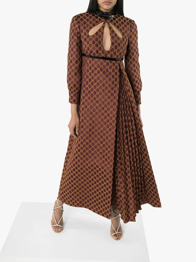 GUCCI monogram-print pleated dress outlook