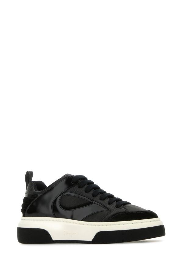 Black leather Cassina Mix sneakers - 2