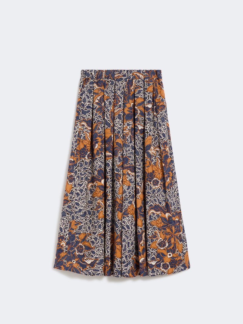 UOMO Printed poplin pleated skirt - NAVY 6