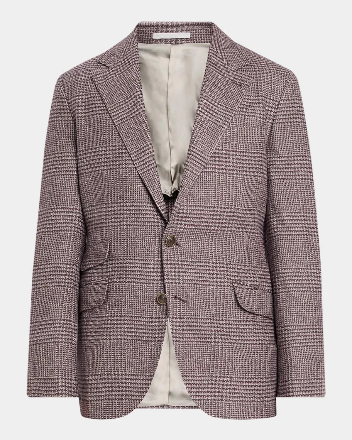 Overplaid Silk-Cashmere Sport Coat - 1