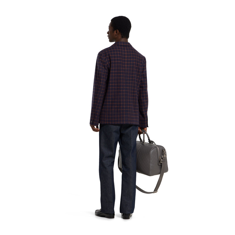 Single-breast check wool jacket 4