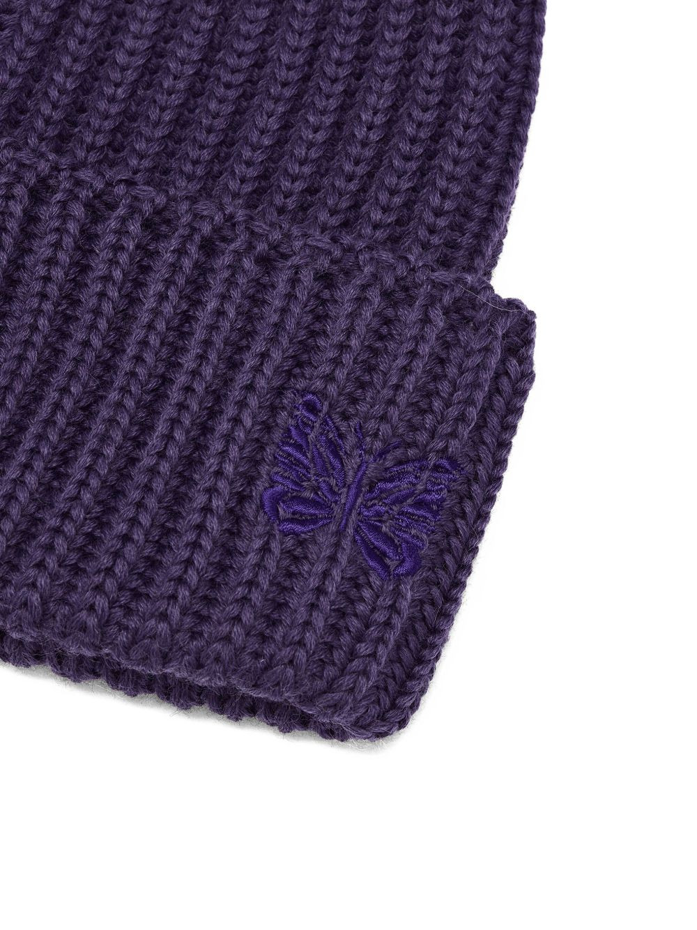 logo-embroidered ribbed beanie hat - 4