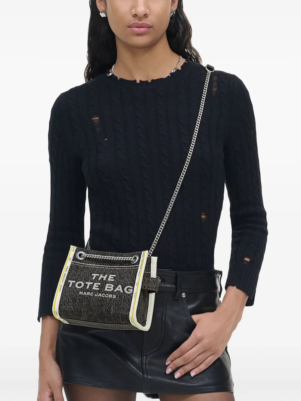 MARC JACOBS - Women The Denim Chain Crossbody Tote Bag - 2
