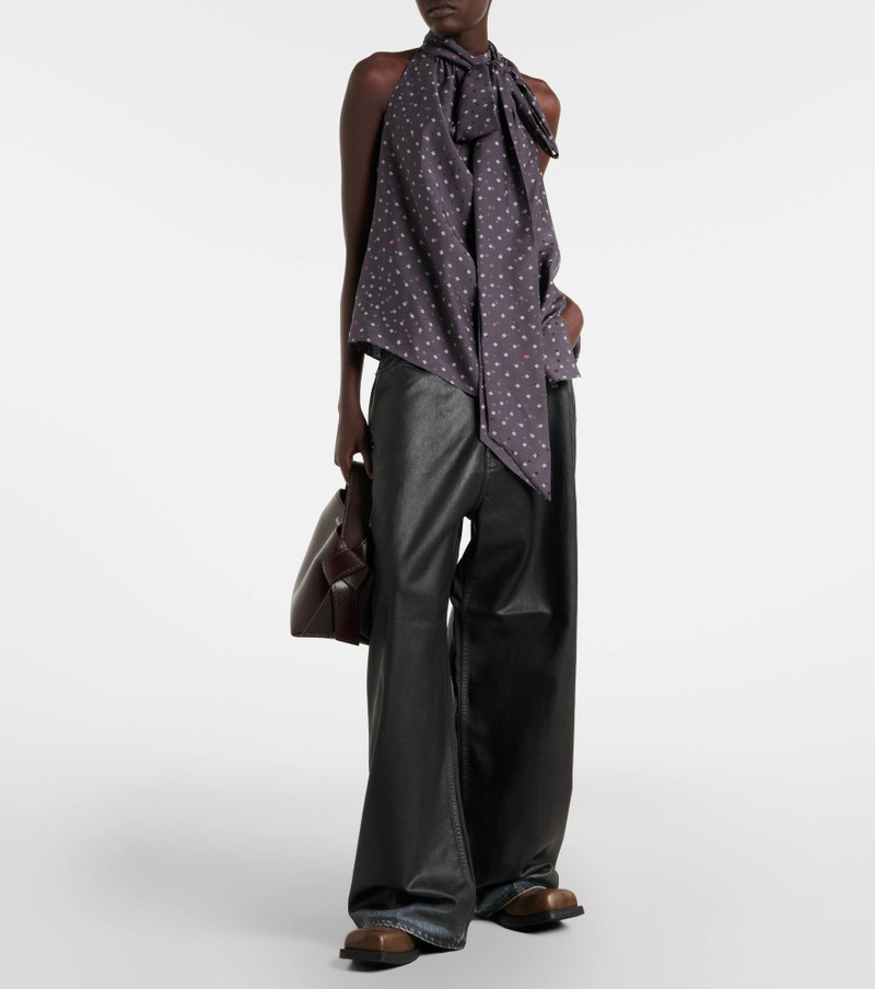 Acne Studios 2023 mid-rise wide-leg coated jeans outlook