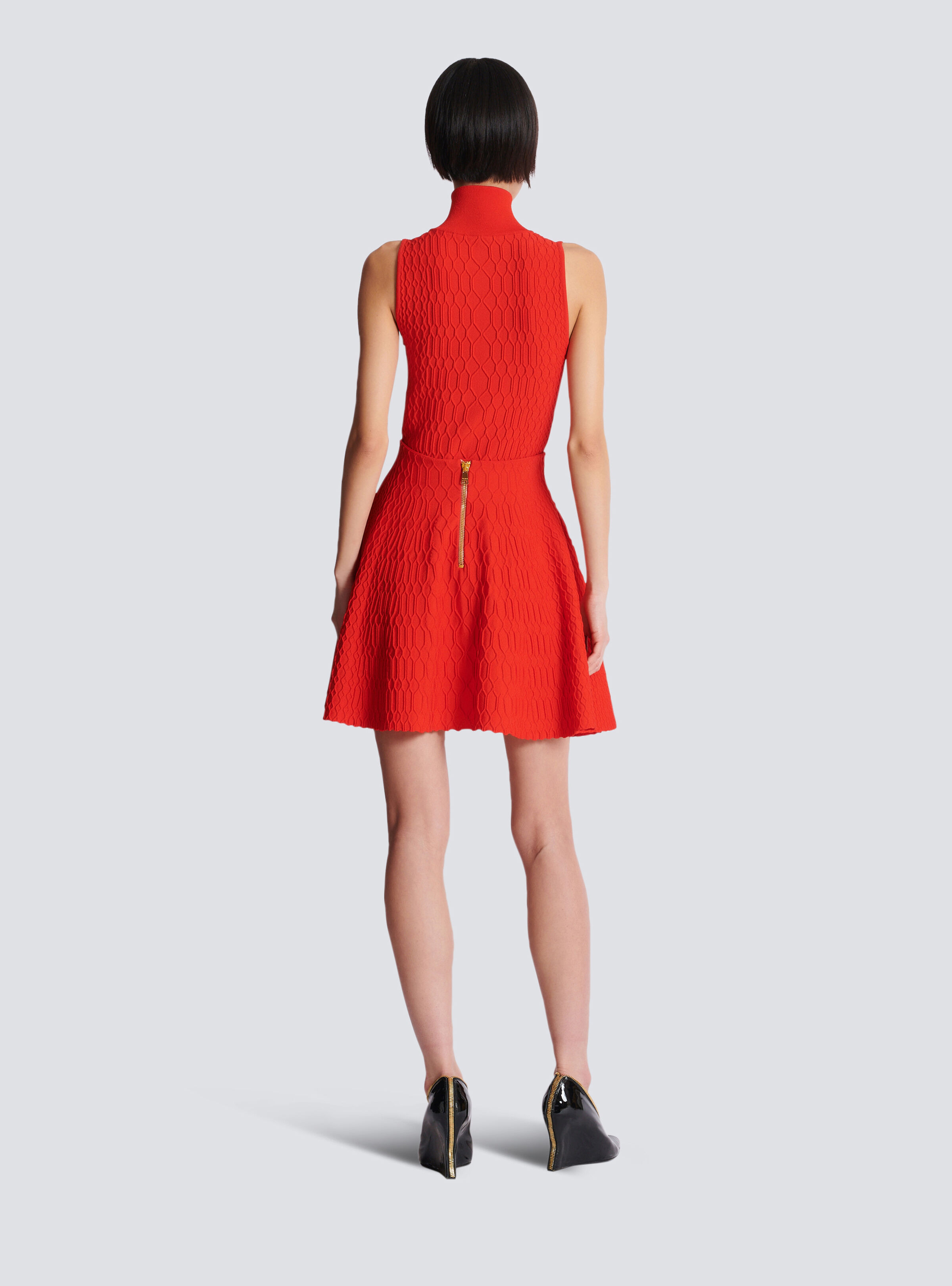 Flared crocodile-knit skirt - 4