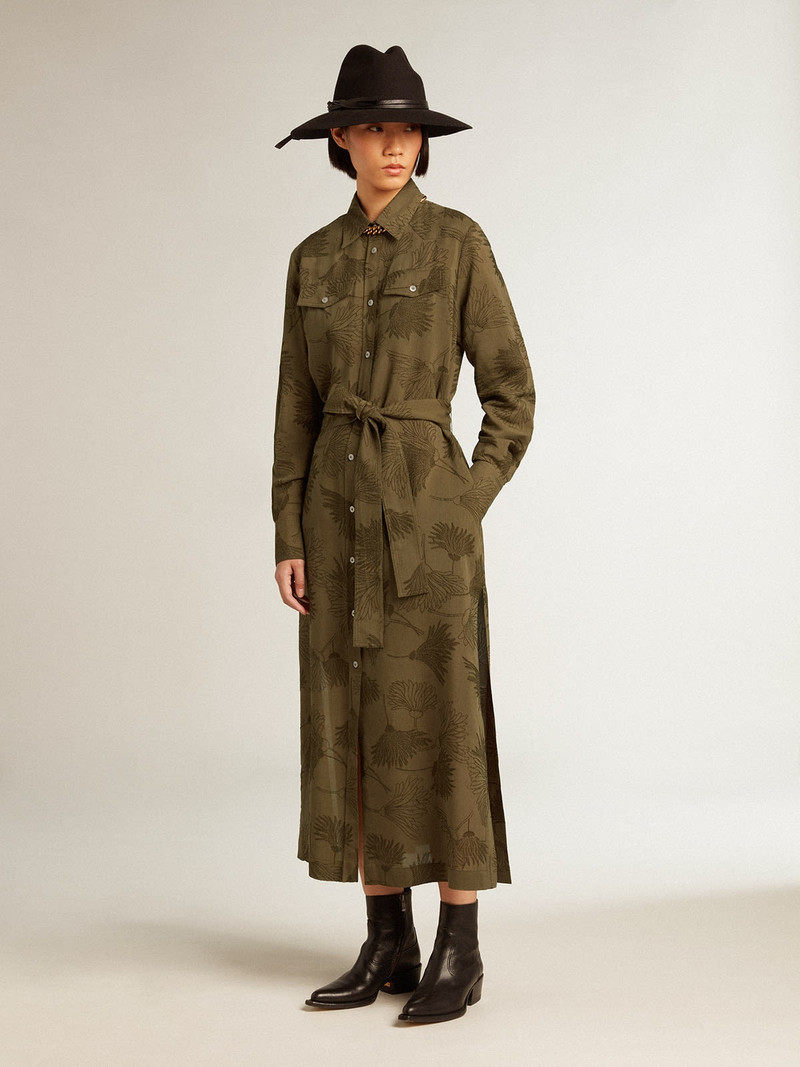 Golden Goose Women's viscose and cotton shirt dress with floral print outlook