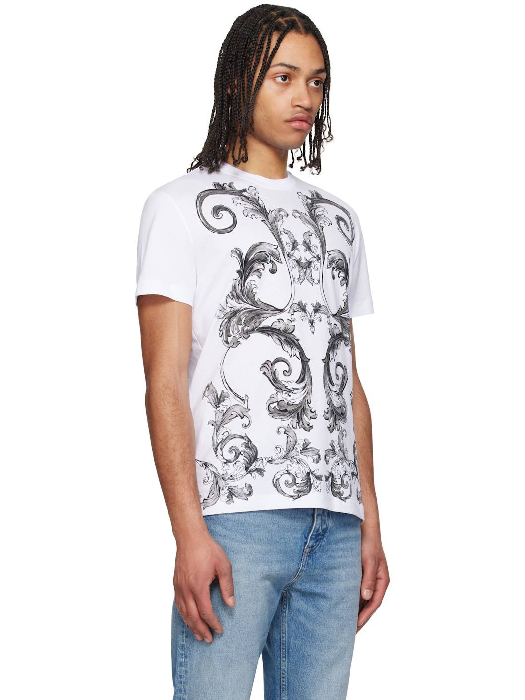 White Barocco Outline T-shirt - 2