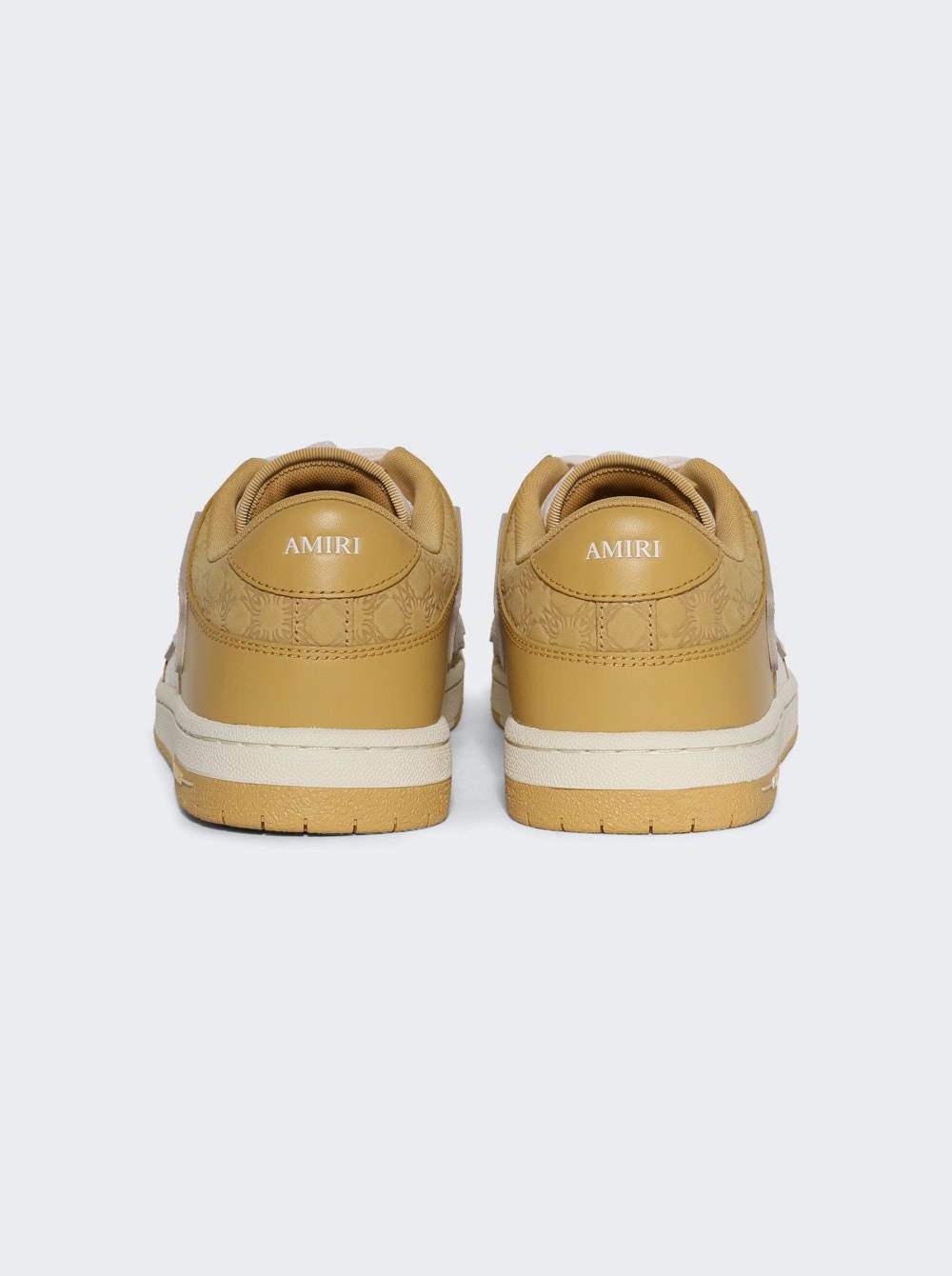 Debossed Quad Skel Low Top Sneakers Champagne - 4
