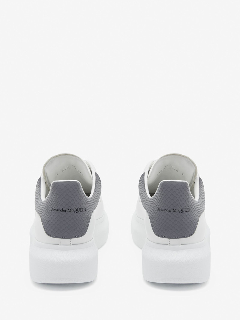 Alexander McQueen Women's Oversized Sneaker in White/grey outlook