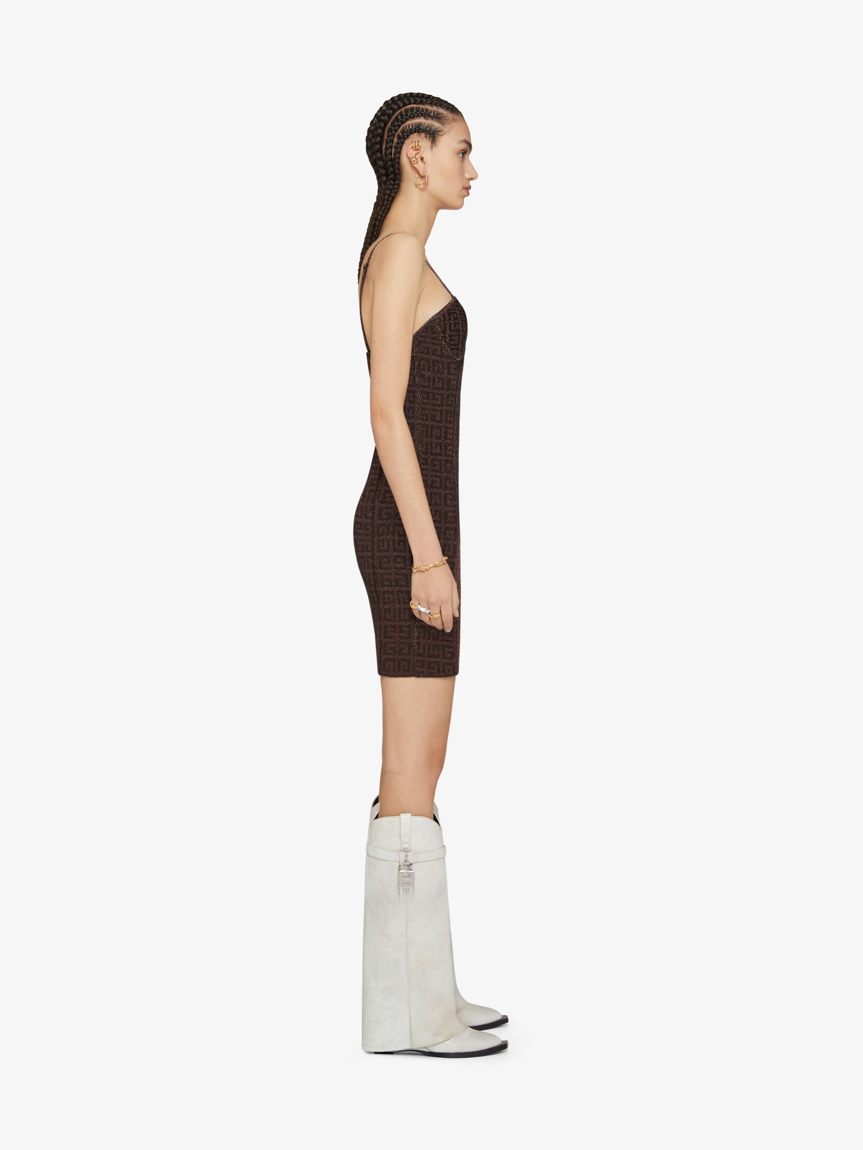 STRAPS DRESS IN 4G JACQUARD WITH CORSET DETAIL - 3