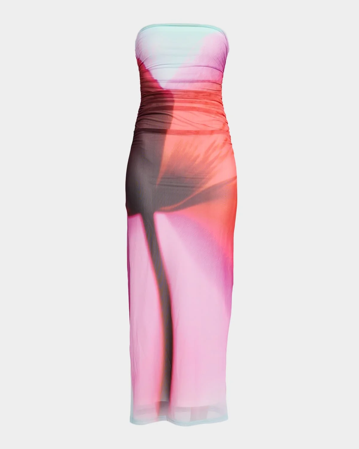 Sura Strapless Floral Mesh Dress - 1