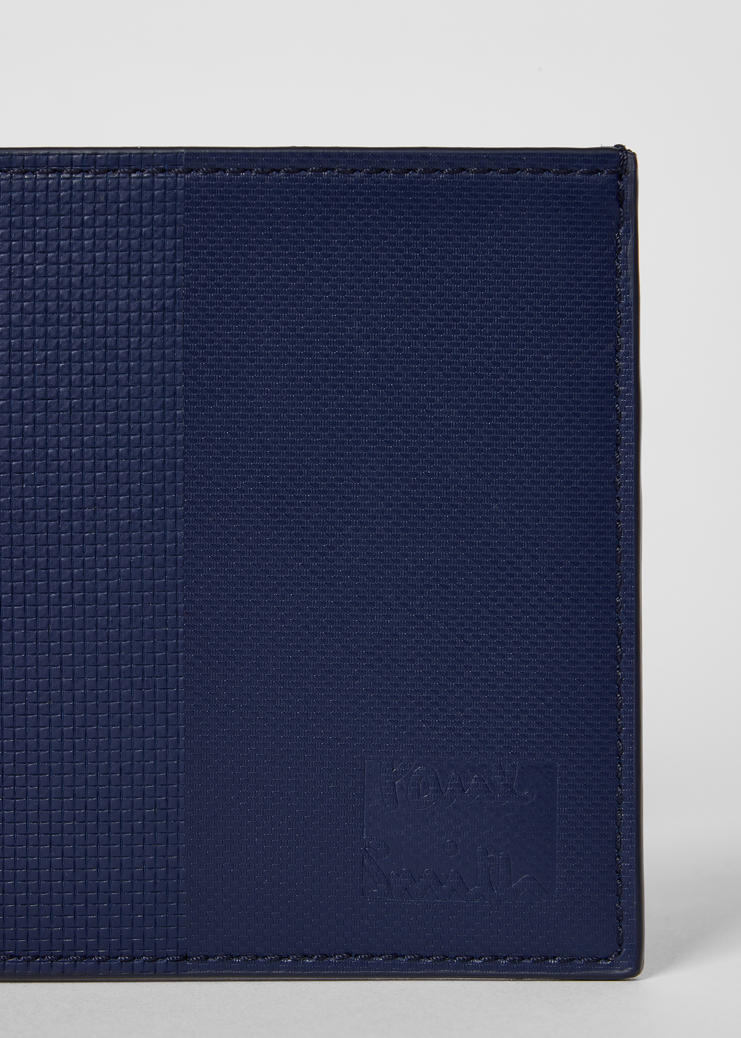 Navy Embossed Leather Billfold Wallet - 2