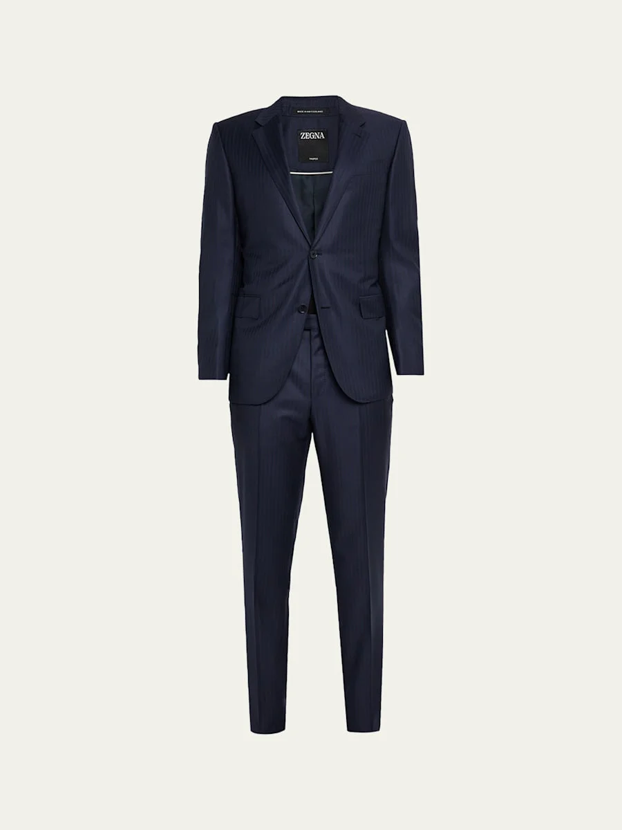 Men's Trofeo Wool Tonal Stripe Two-Piece Suit - 1