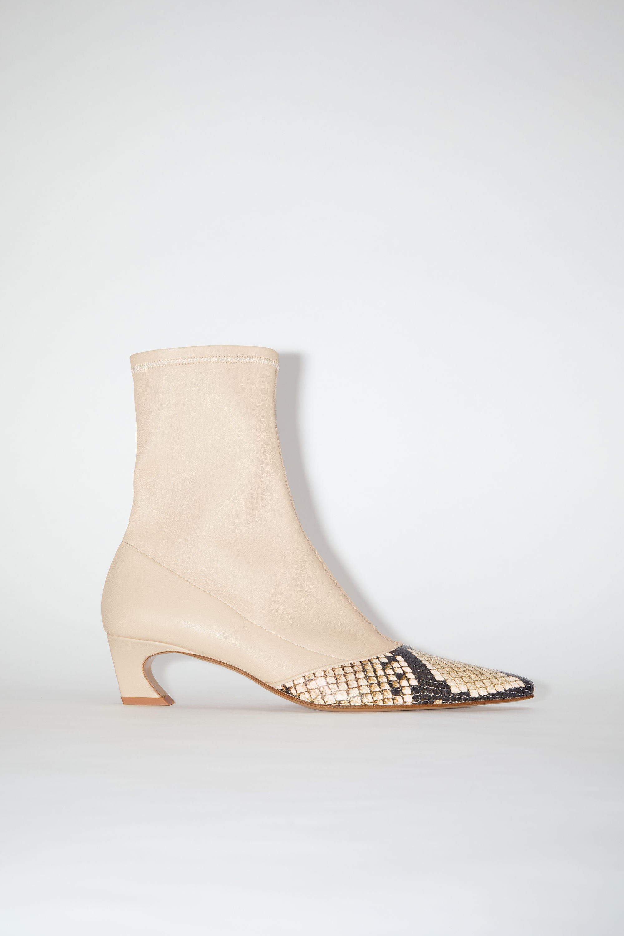 Heeled ankle boots - Almond beige - 1