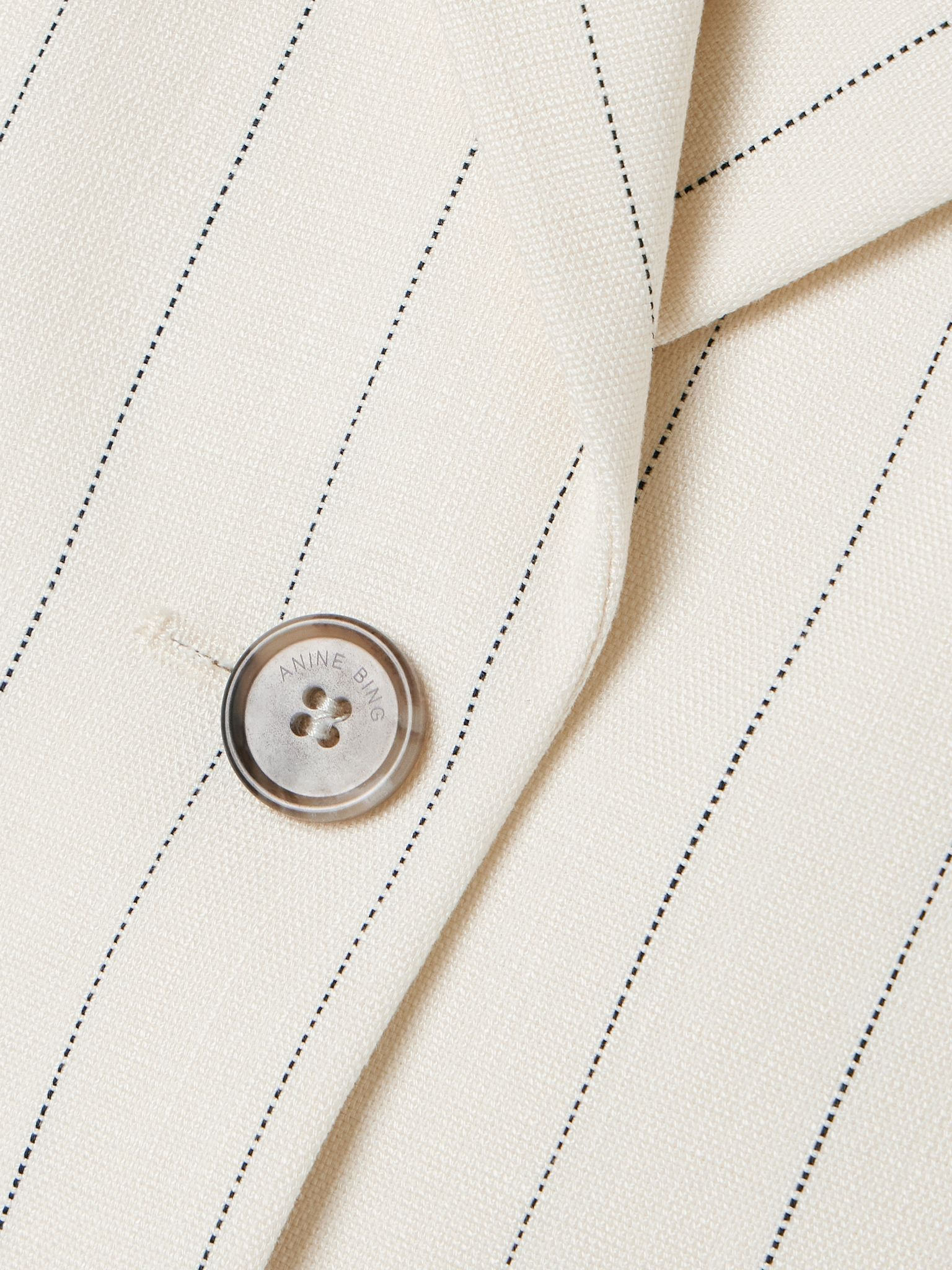 Sara oversized pinstriped woven blazer Off-white - 5