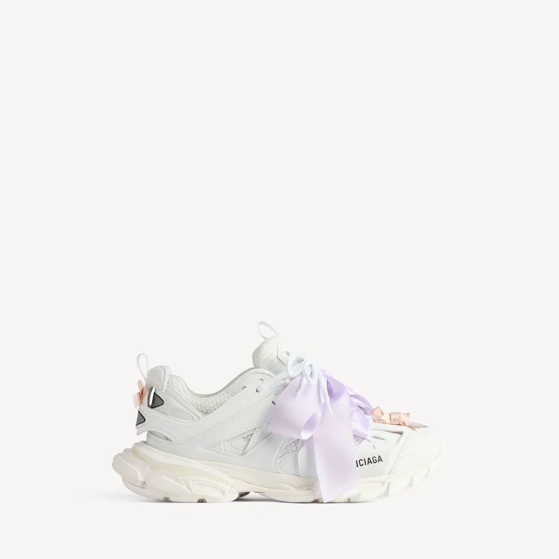 Women's Track Bow Sneaker in White/pink - 1