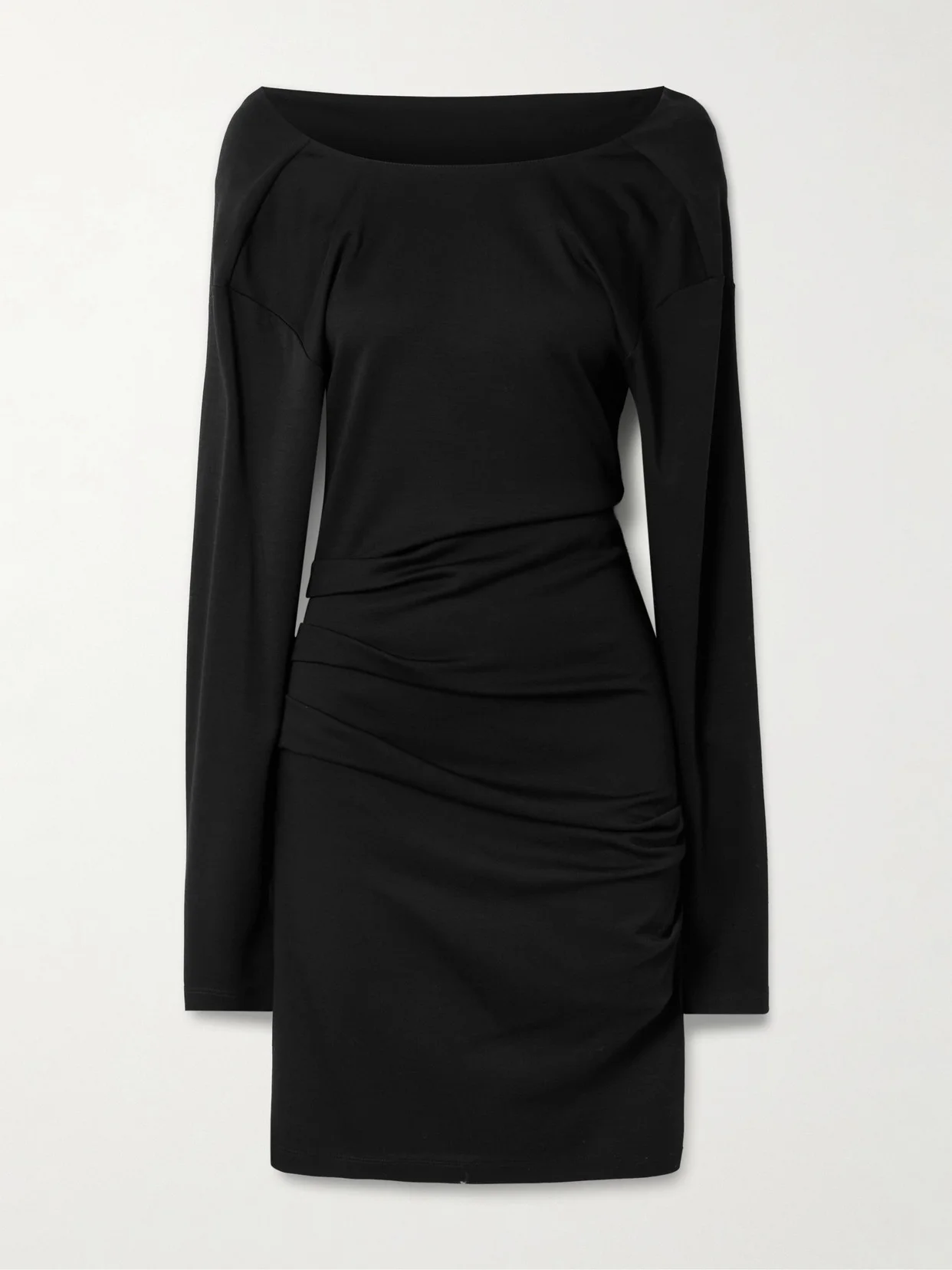 Umido Gathered Wool Mini Dress - 1