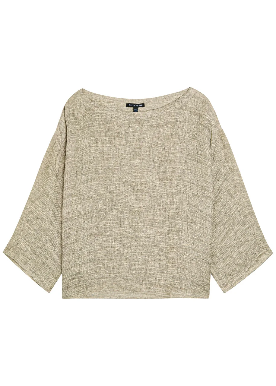 Eileen Fisher Linen-blend top - 1