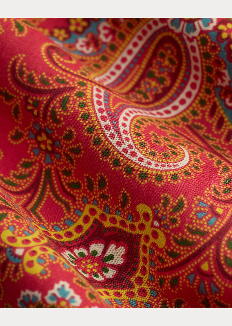 Slim Paisley Linen-Cotton Western Shirt 6