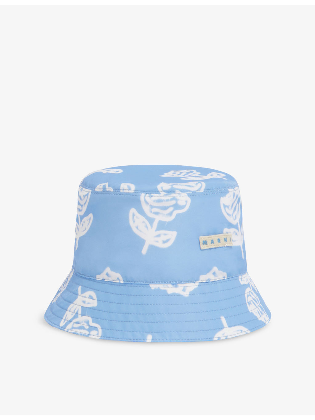 Sprayed Roses-Print Woven Bucket Hat - 2