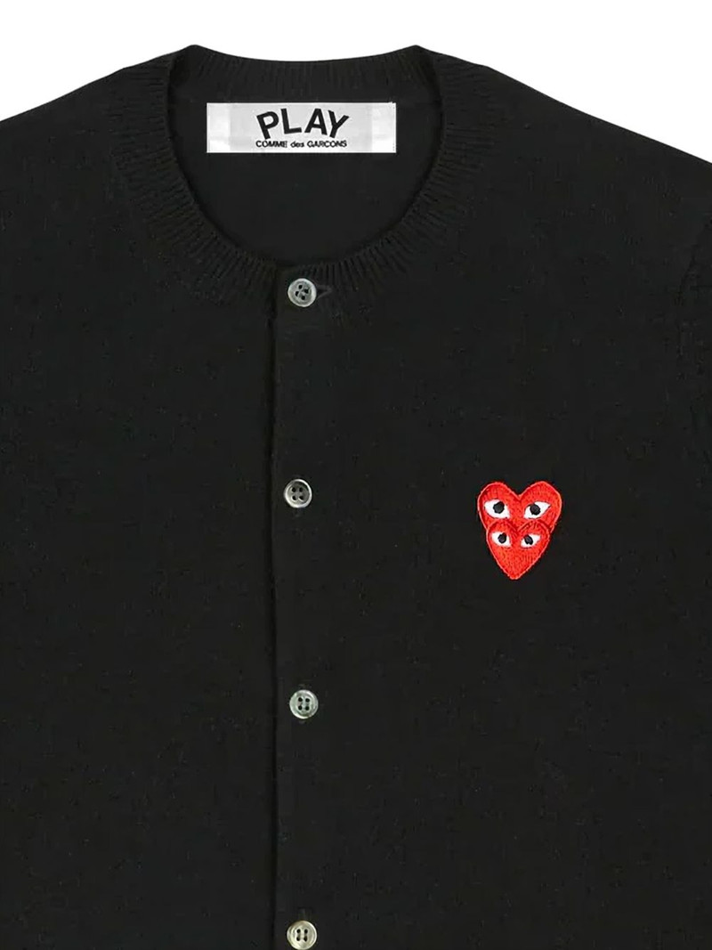 Comme des Garçons PLAY heart-embellished cardigan outlook
