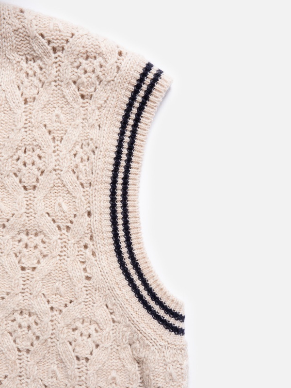 Kim Pointelle Knit Vest Oat - 5