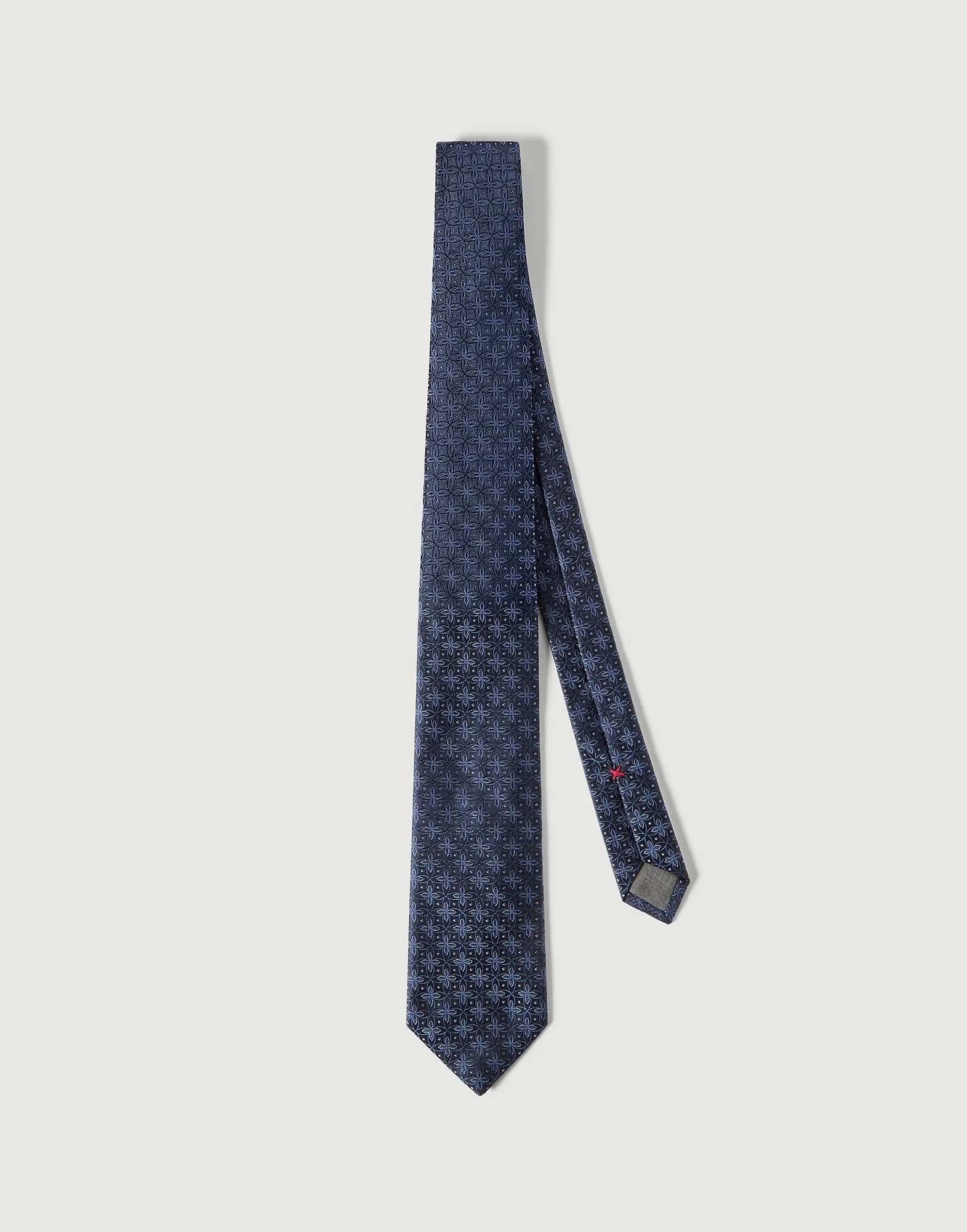 Silk tie with geometric floral pattern - 1