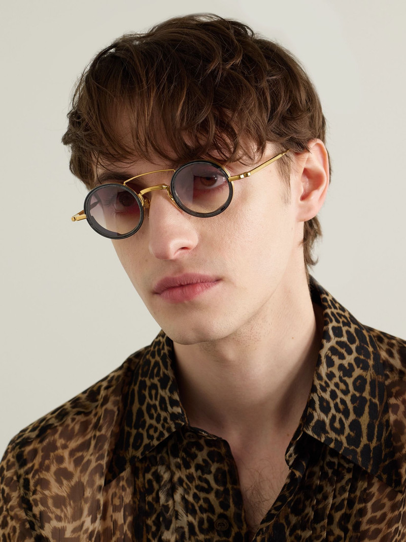 JACQUES MARIE MAGE Ringo 2 Round-Frame Gold-Tone Sunglasses Silver outlook