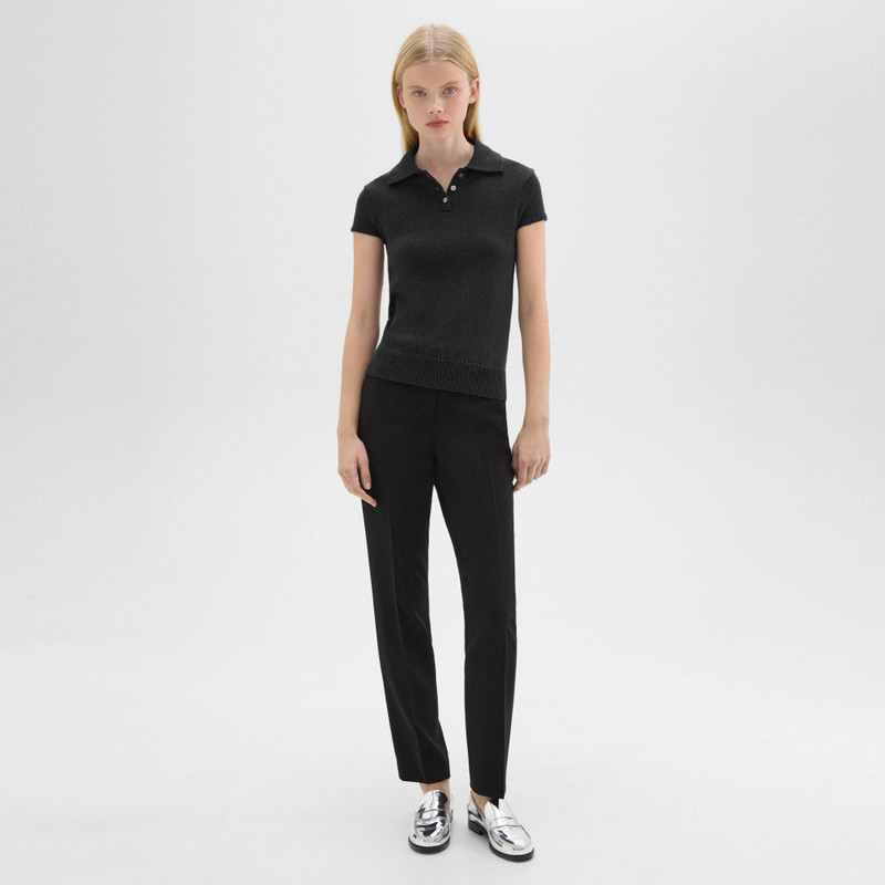 Theory Cap Sleeve Polo in Cotton-Wool Bouclé outlook