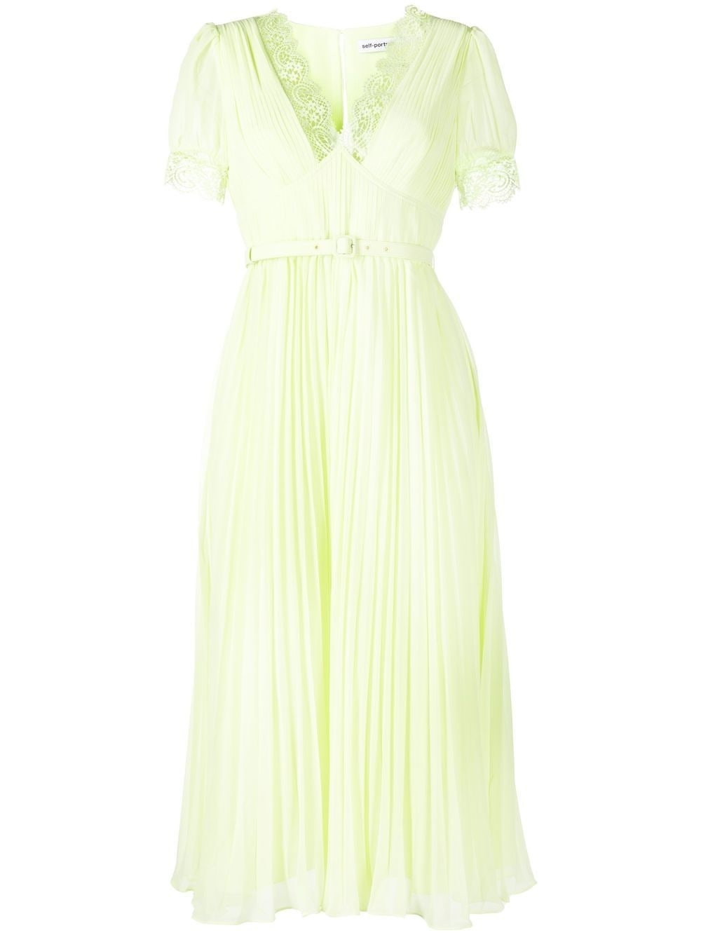 floral-lace detail midi dress - 1