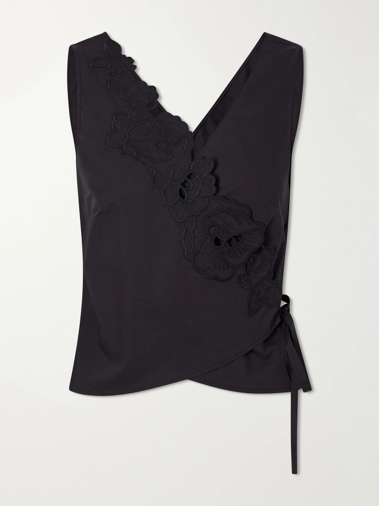 Klara Broderie Anglaise Cotton Wrap Top - 1