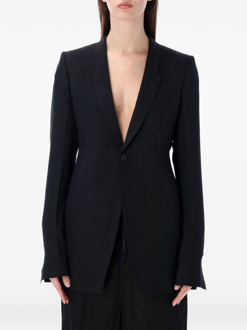 button-fastening V-neck blazer 1