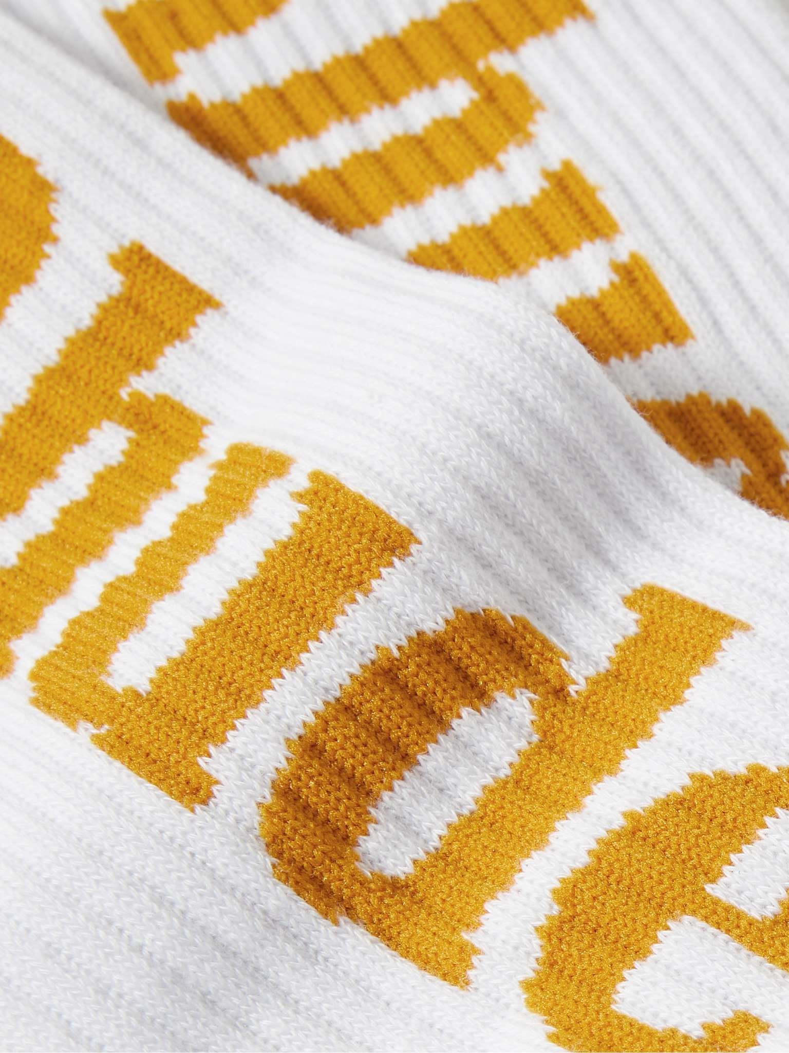 Ribbed Logo-Jacquard Cotton-Blend Socks - 2