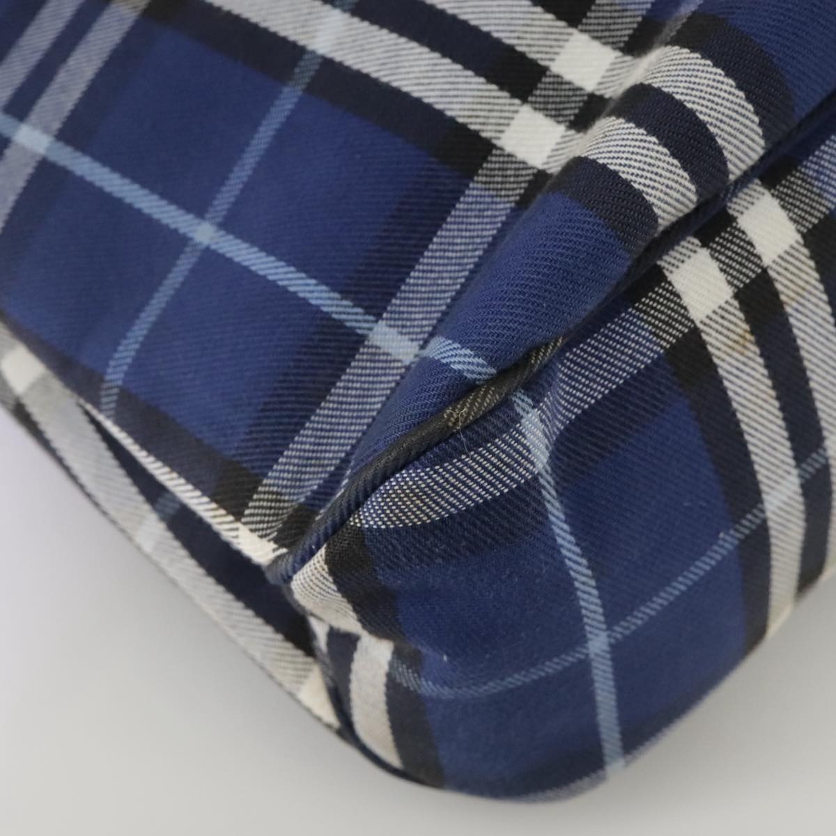 Burberry Nova Check Hand Bag Canvas Blue - 9