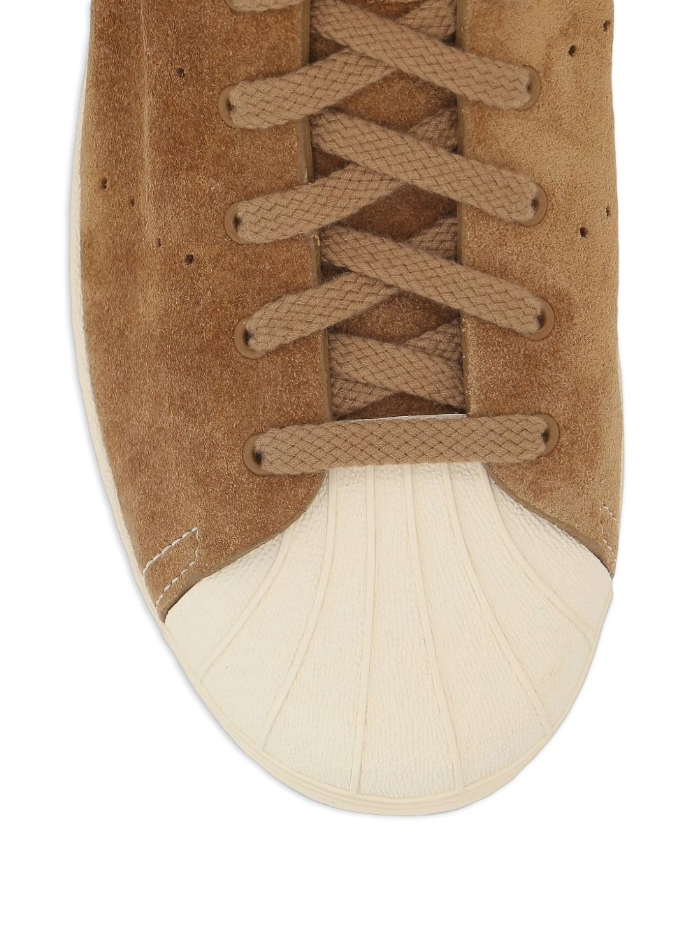perforated suede shell-toe trainers - 4