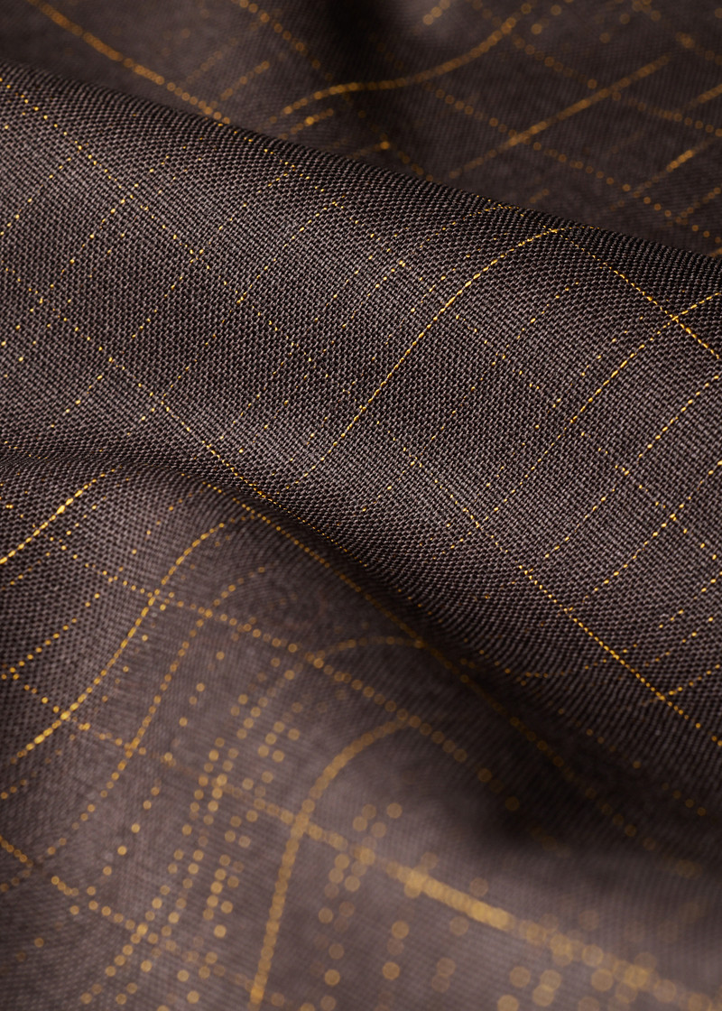 Relaxed-Fit Aubergine Wool Check Trousers 5