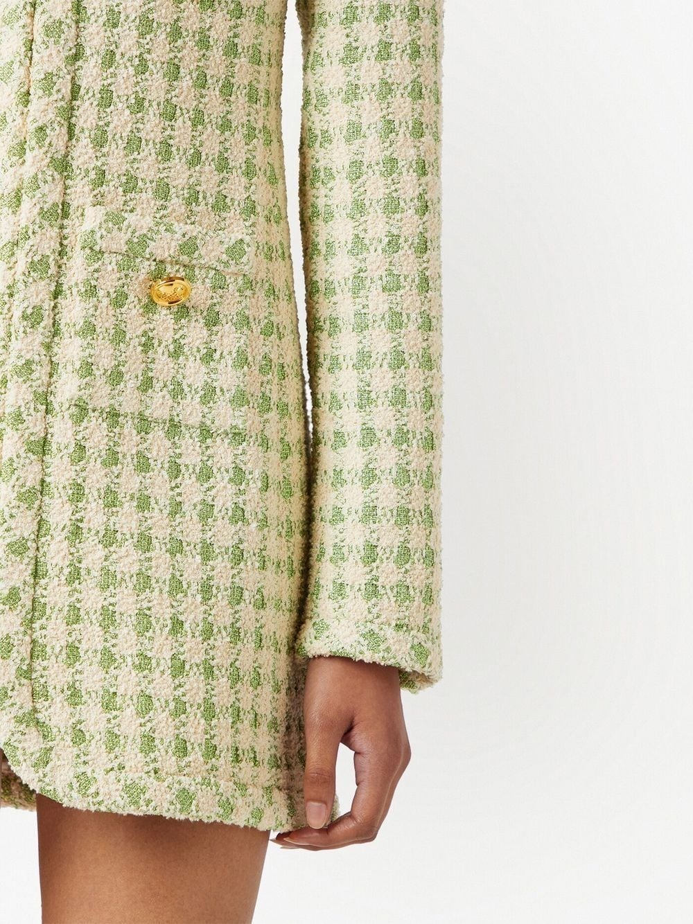 check-print tweed blazer dress - 5