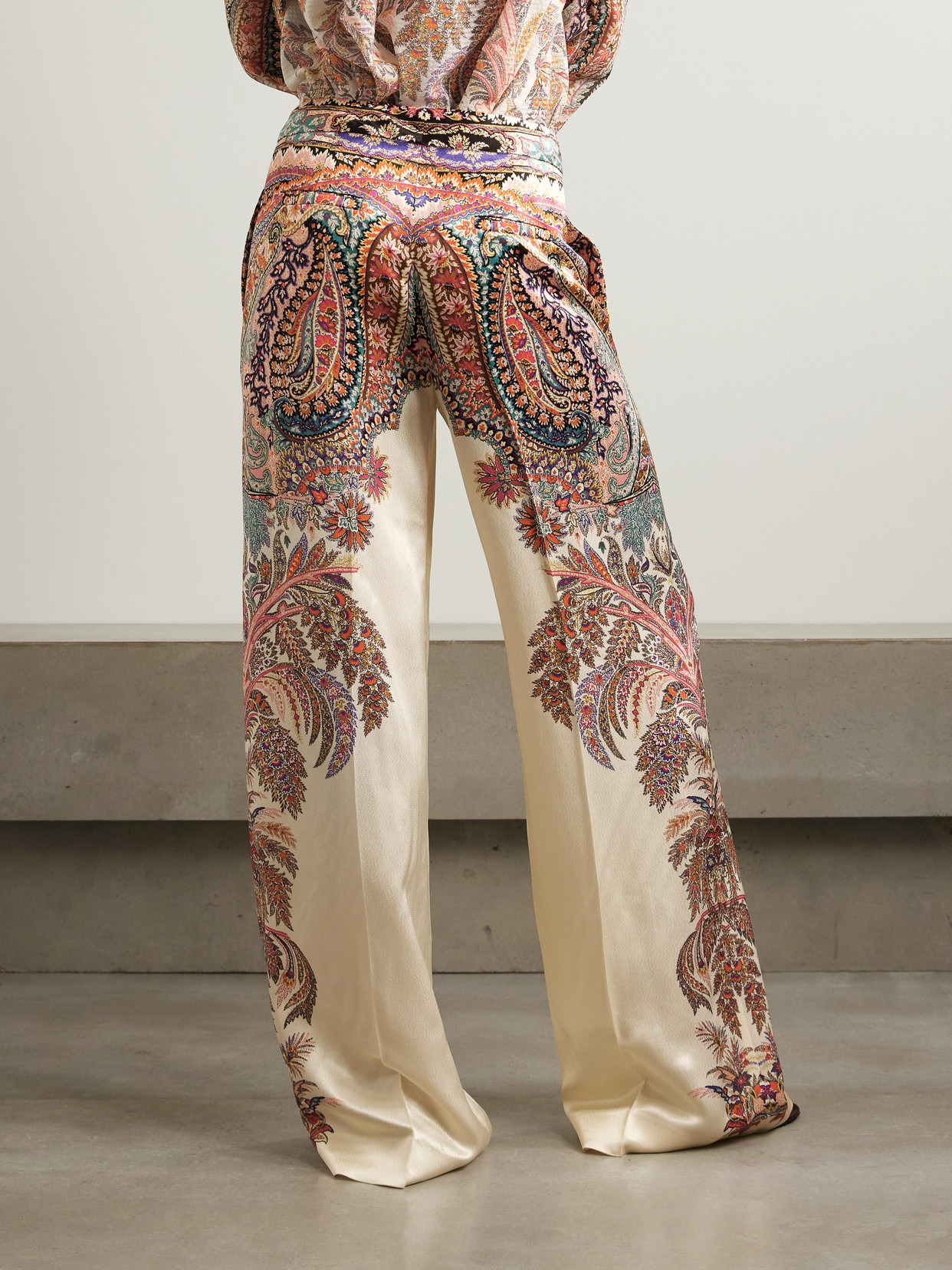 Printed Satin Wide-leg Pants - 3
