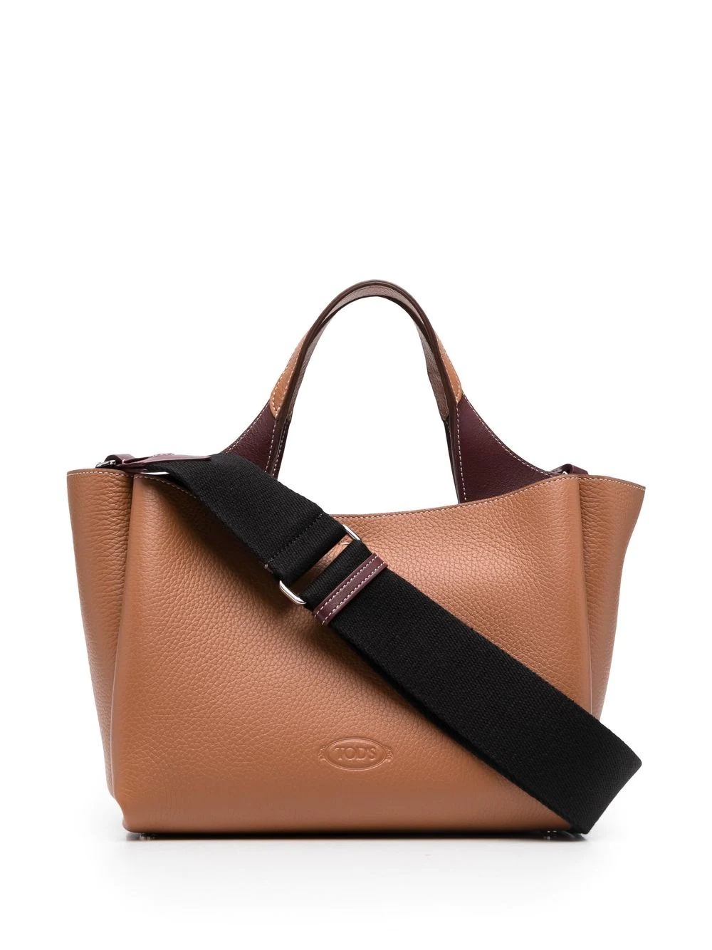 logo-charm leather tote bag - 1