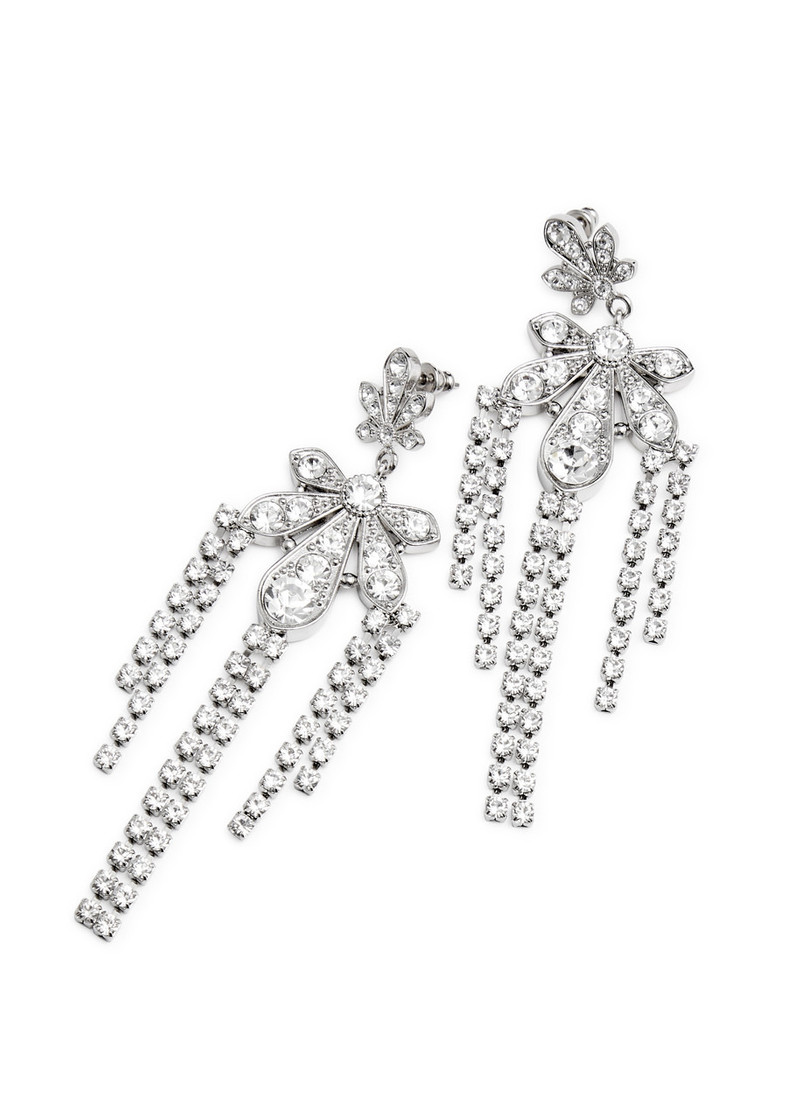 rabanne Chandelier crystal-embellished drop earrings outlook