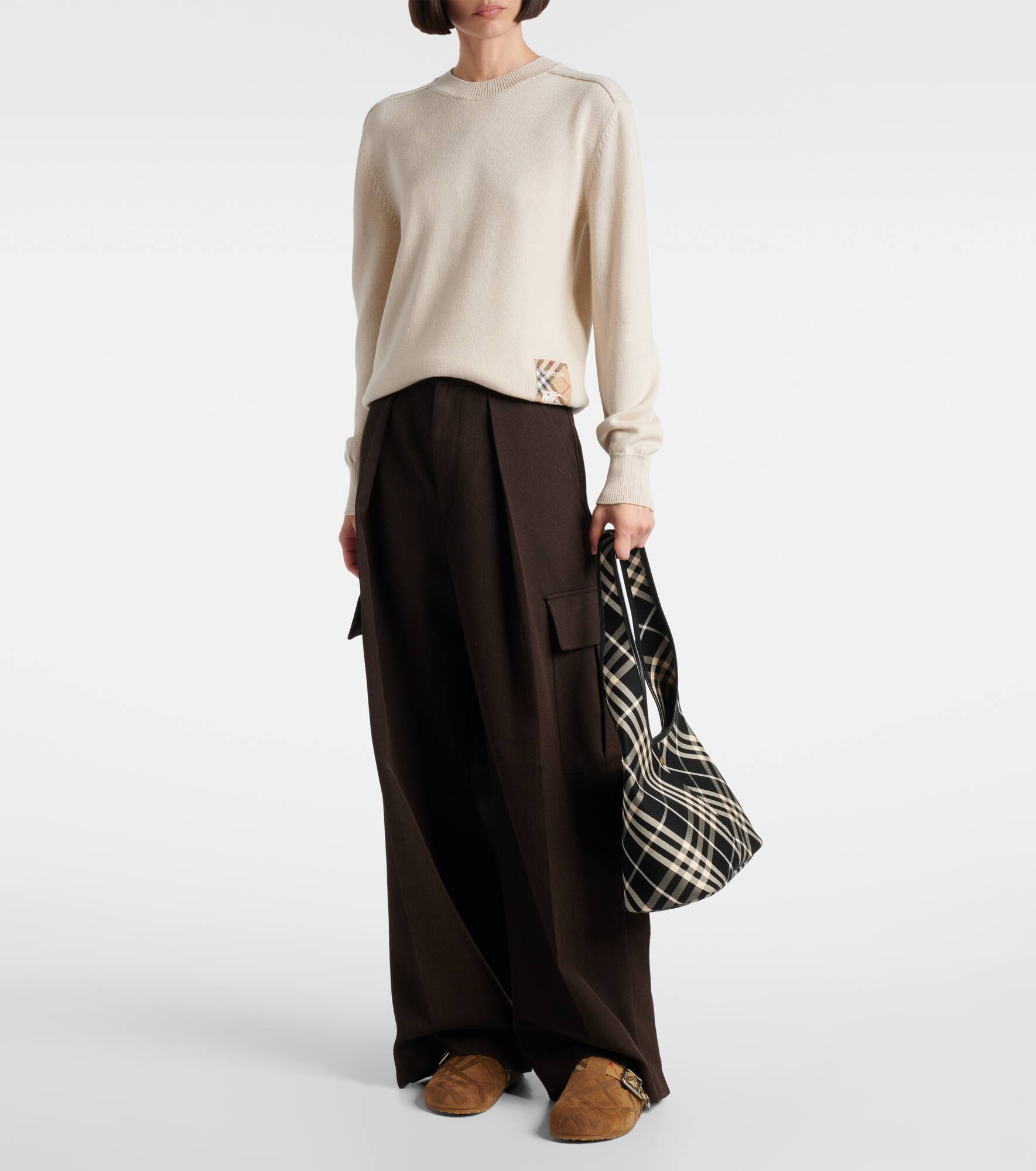 Checked suede clogs - 3